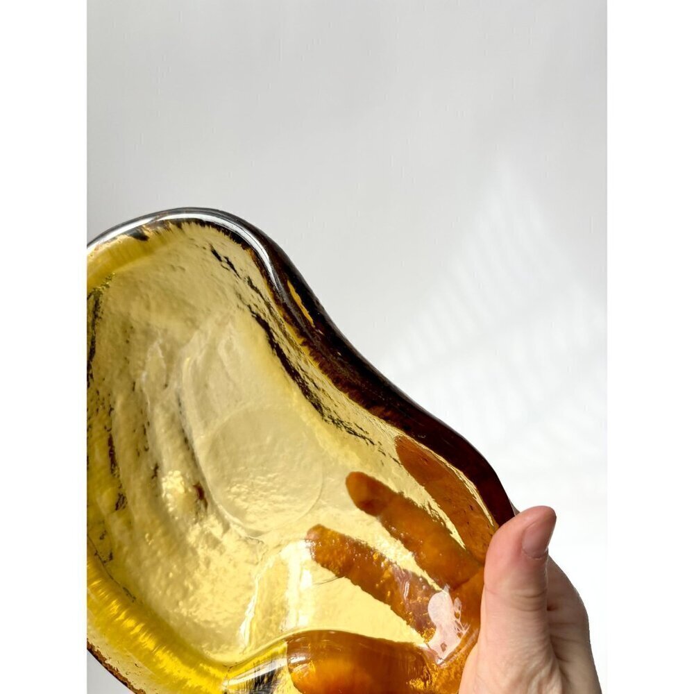 Blenko Glass Co. Amoeba Free Form Handmade Glass Catchall / Ash Tray - Picture 5 of 8